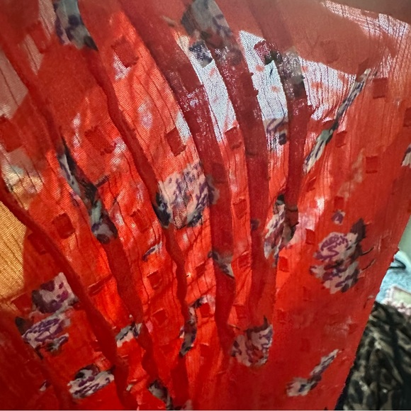 Free People Red Floral Blouse - Picture 9 of 10